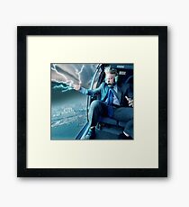 Boris Johnson in a Helicopter Framed Print