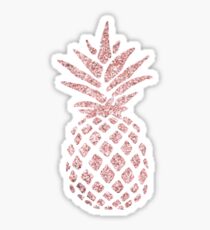 Pink Sparkly Pineapple Design Sticker Sticker