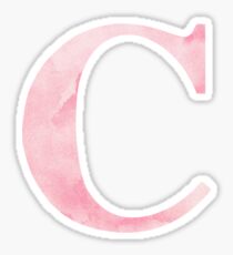 The Letter C Light Pink Watercolor Design Sticker Sticker