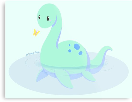 "Kawaii fantasy animals - Nessie" Metal Print by SilveryDreams | Redbubble