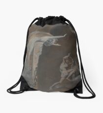 Ariadne Watching the Struggle of Theseus with the Minotaur by Henry Fuseli Drawstring Bag