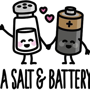 A salt and battery - Cute - Sticker