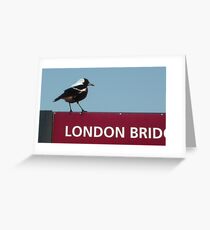 Magpie on London Bridge Greeting Card