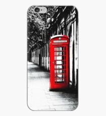 Vinilo o funda para iPhone London Calling - London Red Telephone Booth - Classic British Phone Box