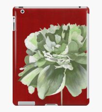 Green Peony against Red Background iPad Case/Skin