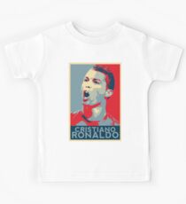 Cristiano Ronaldo Portrait inspired by the Barack Obama "Hope" poster designed by Shepard Fairey. Kids Tee