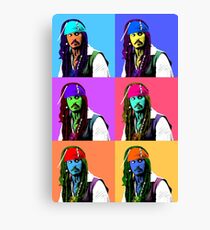 Captain Jack Sparrow Andy Warhol style Poster, Pop Art 6 Color Digital Poster Portrait. Pirates of the Caribbean. Canvas Print
