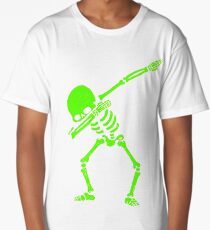 Dabbing Skeleton Green Long T-Shirt