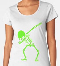 Dabbing Skeleton Green Women's Premium T-Shirt
