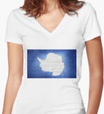 Antarctica flag Women's Fitted V-Neck T-Shirt