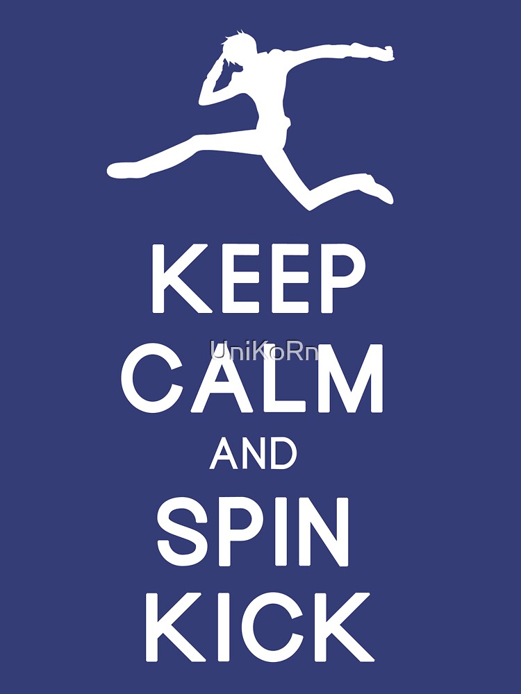 "Keep Calm and Spin Kick" Tshirt by UniKoRn Redbubble