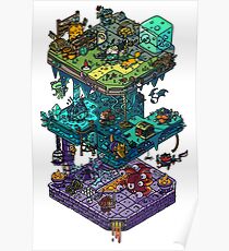 Póster Calabozos y dragones isométricos
