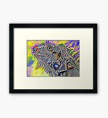 phsycadelic iguana Framed Print