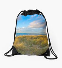 Looking out to sea.... Drawstring Bag