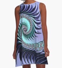 PURPLE FRACTAL spiked spiral A-Line Dress