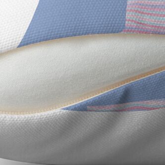 Alternate view of Initial T Rose Quartz And Serenity Pink Blue Wavy Lines Throw Pillow