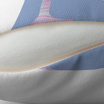 Alternate view of Initial N Rose Quartz And Serenity Pink Blue Wavy Lines Throw Pillow