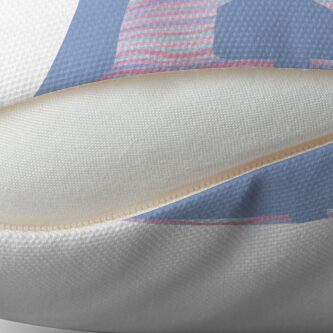Alternate view of Initial K Rose Quartz And Serenity Pink Blue Wavy Lines Throw Pillow