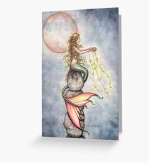 "Star Filled Sky" Mermaid Art by Molly Harrison Greeting Card