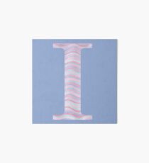 Initial I Rose Quartz And Serenity Pink Blue Wavy Lines Art Board