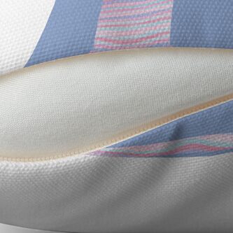 Alternate view of Initial E Rose Quartz And Serenity Pink Blue Wavy Lines Throw Pillow