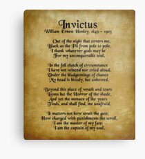 Invictus, Ernest Henley poem on parchment Metal Print