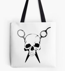 Skull and Shears Hair Stylist Art Tote Bag