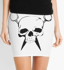 Skull and Shears Hair Stylist Art Mini Skirt