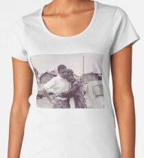 Junger Barack und Michelle Obama Print Premium Rundhals-Shirt