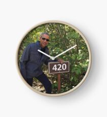 420 Obama Print Clock