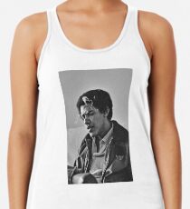Junger Barack Obama - rauchender Druck Racerback Tank Top