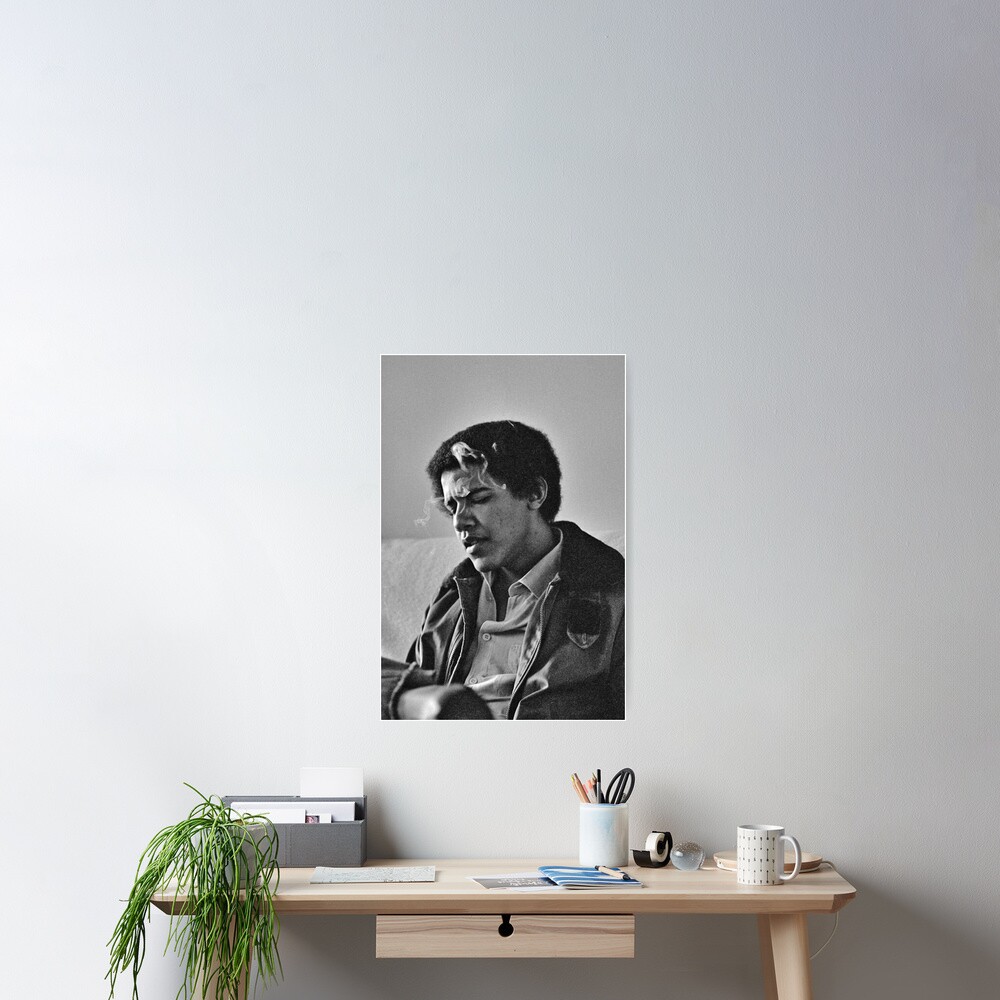 Young Barack Obama - Smoking Print Poster