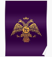 Byzantine Eagle Symbol Flag Poster