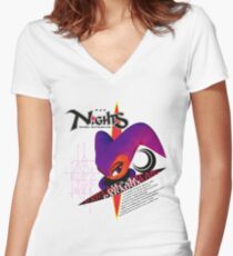 Nights Into Dreams (Japanese Art) Women's Fitted V-Neck T-Shirt