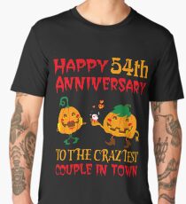 54th Wedding Anniversary T-Shirt For Couples On Halloween. Men's Premium T-Shirt