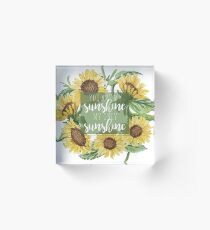 Du bist mein Sonnenschein Floral Design Acrylblock