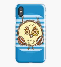 Funny owl blue and brown iPhone Case/Skin