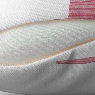 Alternate view of Letter I Red Watercolor Stripes Initial Monogram Throw Pillow