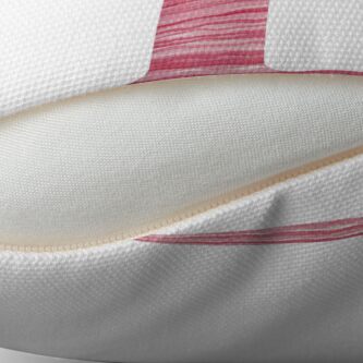 Alternate view of Letter E Red Watercolor Stripes Initial Monogram Throw Pillow