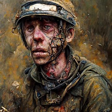 Portrait of a shell shocked wwi soldier