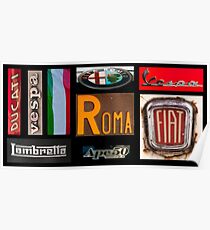 Italian Brands Poster