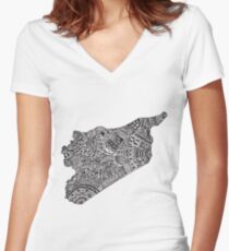 Syria Women's Fitted V-Neck T-Shirt