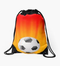 Sport-Fußball-Ikone auf orange Wellen-Hintergrund Turnbeutel