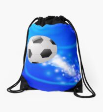 Sport-Fußball-Ikone auf Blauem unscharfem Wellen-Hintergrund Turnbeutel
