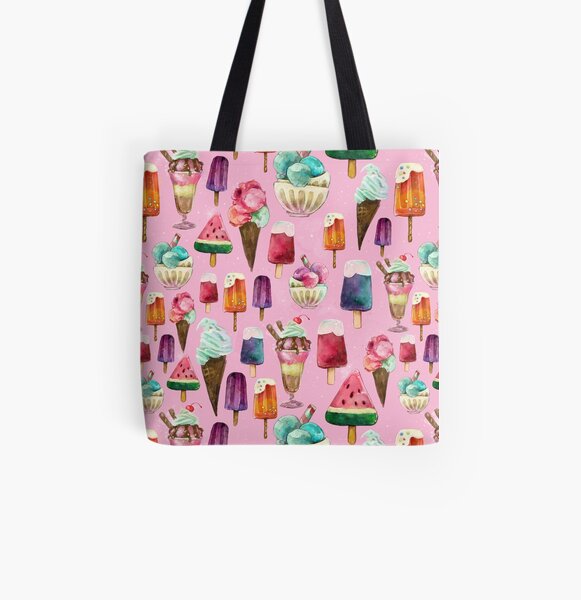 ice-cream pattern All Over Print Tote Bag
