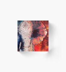 Indian Sketched Elephant Acrylic Block