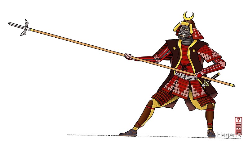 "Samurai mit Yari - Japanischer Krieger mit Speer" by Hagens | Redbubble