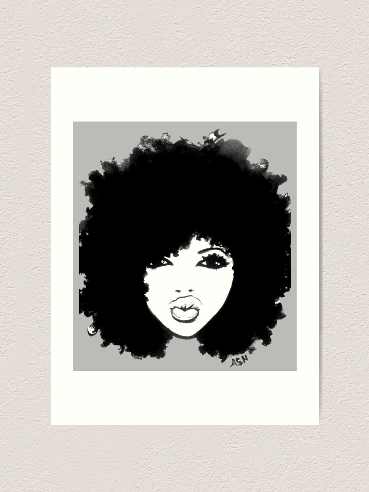 Natural Hair Curly Hair Autumn Black Kinky Afro Art Print By