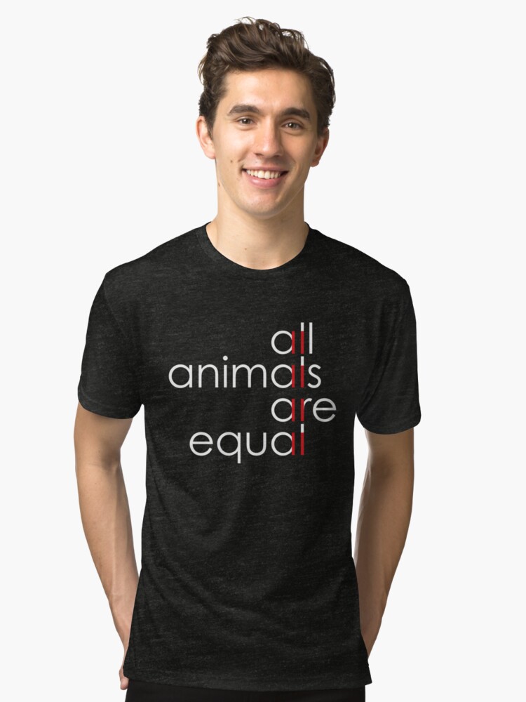 Alternate view of all animals are equal Tri-blend T-Shirt