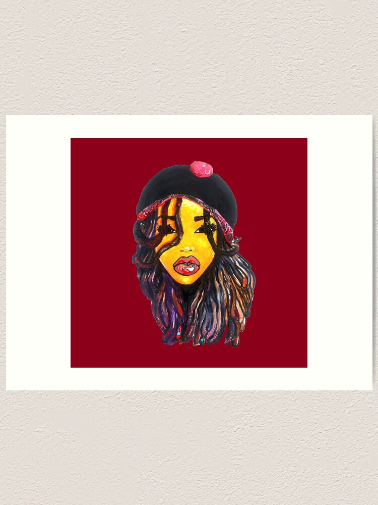 Jamaican Women Dope Dreads Locs Natural Hair Rasta Girl Art Print